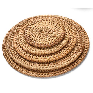 mảnh lót ly, lót cốc mây tre size từ 8cm...20cm