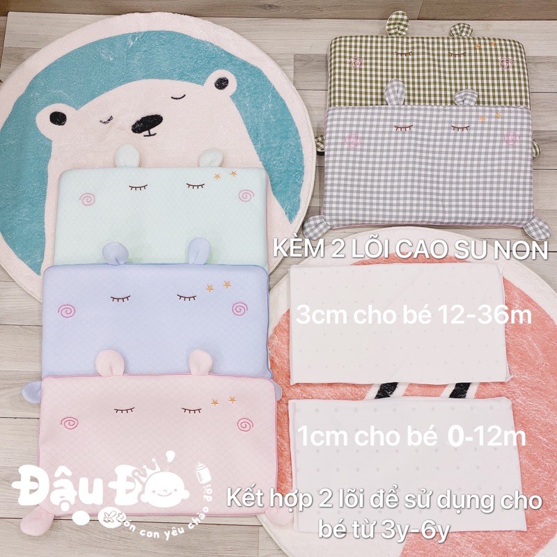 Gối caosu non tai gấu 2 lõi 0-6Y