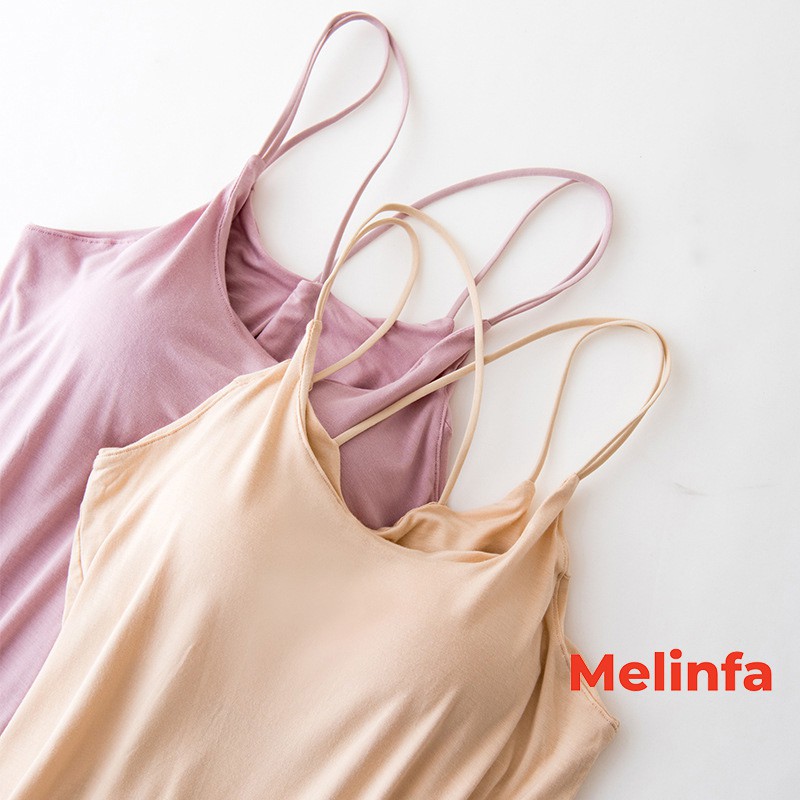 Áo hai dây chéo lưng nữ có đệm ngực nâng đỡ chất vải Modal tự nhiên co giãn tốt thoáng mát nhiều màu mã VAA0230