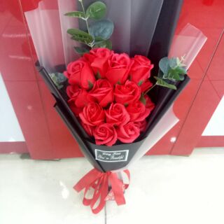 Bó  hoa hồng sáp thơm 18 bông