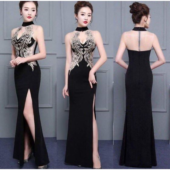 ĐẦM MAXI DẠ HỘI PHỐI REN SANG TRỌNG