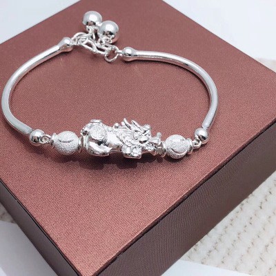 925 bảng Anh bạc vòng tay phong cách dân tộc retro vòng tay thời trang trang sức unisex