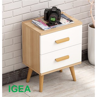 Bàn trà sofa Bắc Âu màu trắng - vân sồi
