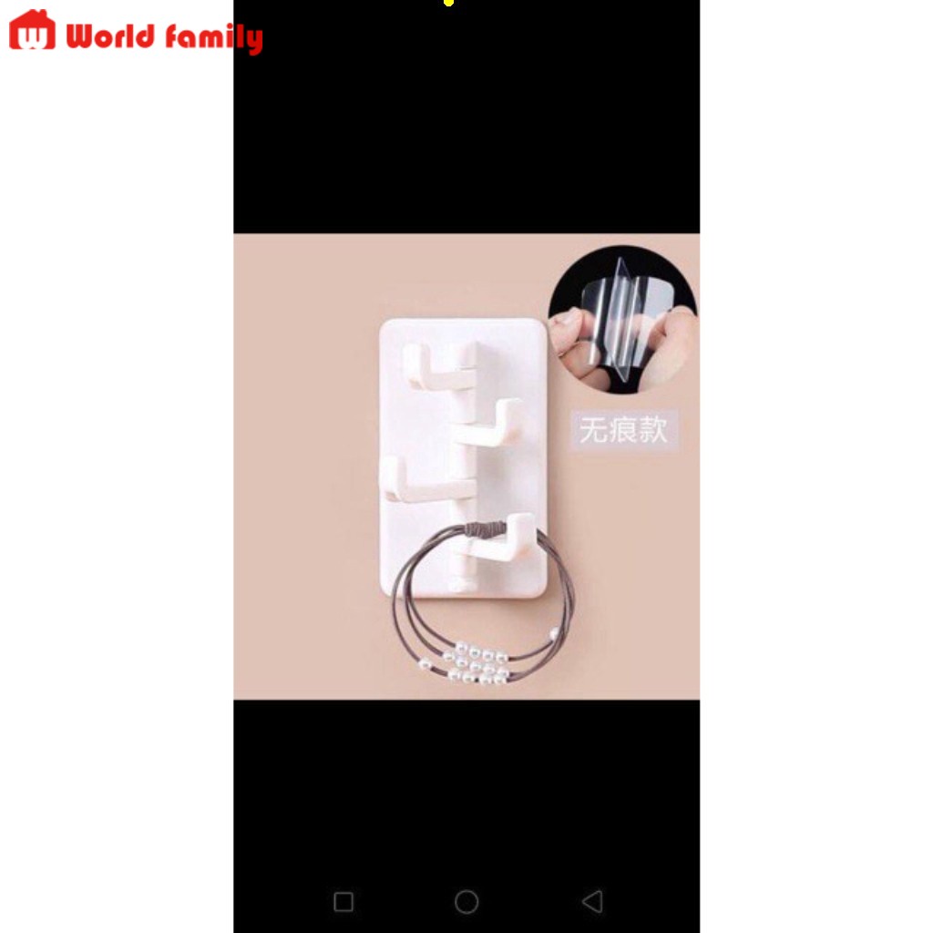 Móc Treo Đồ Dán Tường Đa Năng 4 Chấu Hình Cây Thông - Treo Chìa Khóa, Vật Dụng, Quần Áo