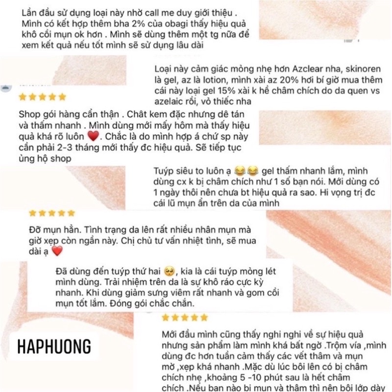 Kem Skinoren Azelaic Acid giảm mụn, thâm, nám bản nội địa Nga