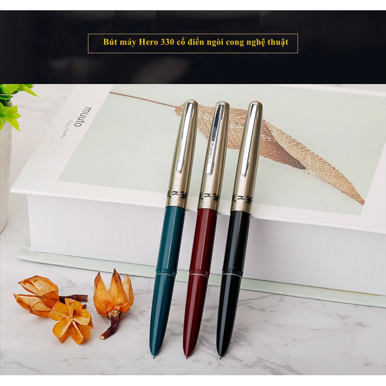 Bút máy Hero 330 cổ điển ngòi cong nghệ thuật, mua kèm mực