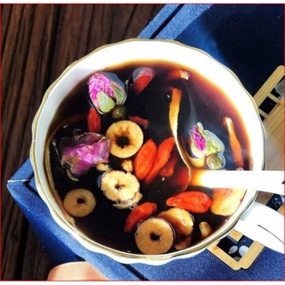 set 10 gói trà đường nâu mix gừng bông hồng gừng long nhãn kỉ tử táo đỏ bổ máu đẹp da