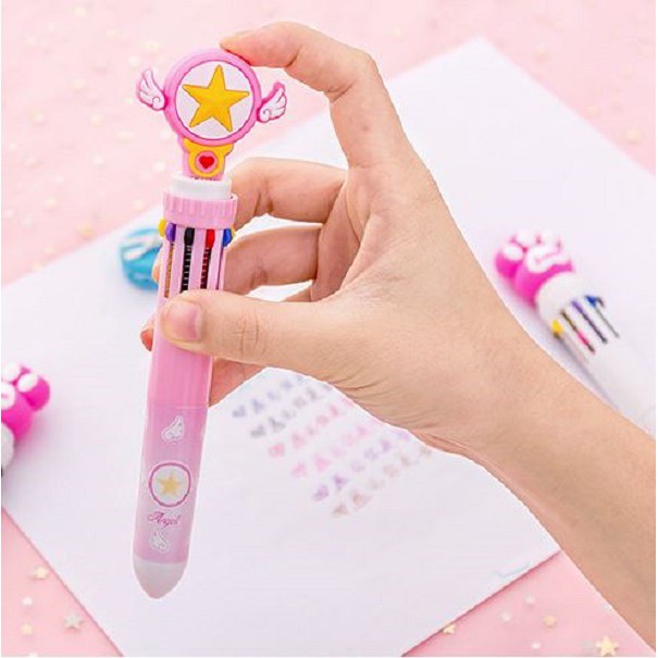 [VPP]  Bút Bi 10 Màu Thủ Lĩnh Thẻ Bài Sakura, Dụng Cụ Phải Có Của Các Bạn Học Sinh, Sinh Viên | VPP SÁNG TẠO TTC VPP027