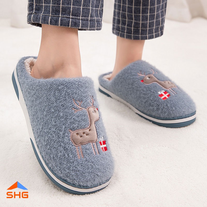 DÉP BÔNG, DÉP LÔNG, DÉP TRONG NHÀ, DÉP ĐI TRONG NHÀ NỮ NAM MÙA ĐÔNG QUAI NGANG CUTE ĐẾ CAO SU