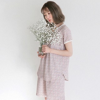 Bộ mặc nhà hoa nhí cổ tim