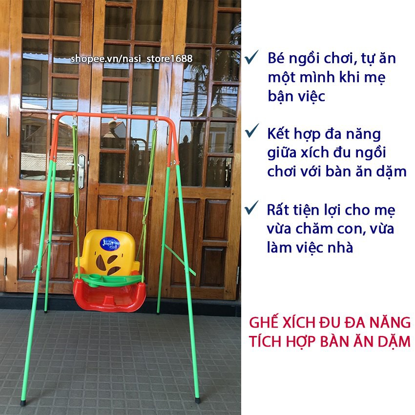 [Voucher Giảm Ngay 50K] Combo xích đu nhún nhảy tập đi cho bé Jumper Kids JPK101 & ghế xích đu tích hợp bàn ăn dặm