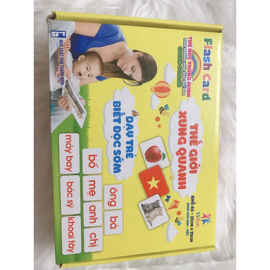 Bộ Thẻ Học Thông Minh 14 Chủ Đề loại To Song Ngữ Tiếng Anh Loại Chuẩn Glenn Doman Flashcard Cho Bé Từ 0-6 Tuổi