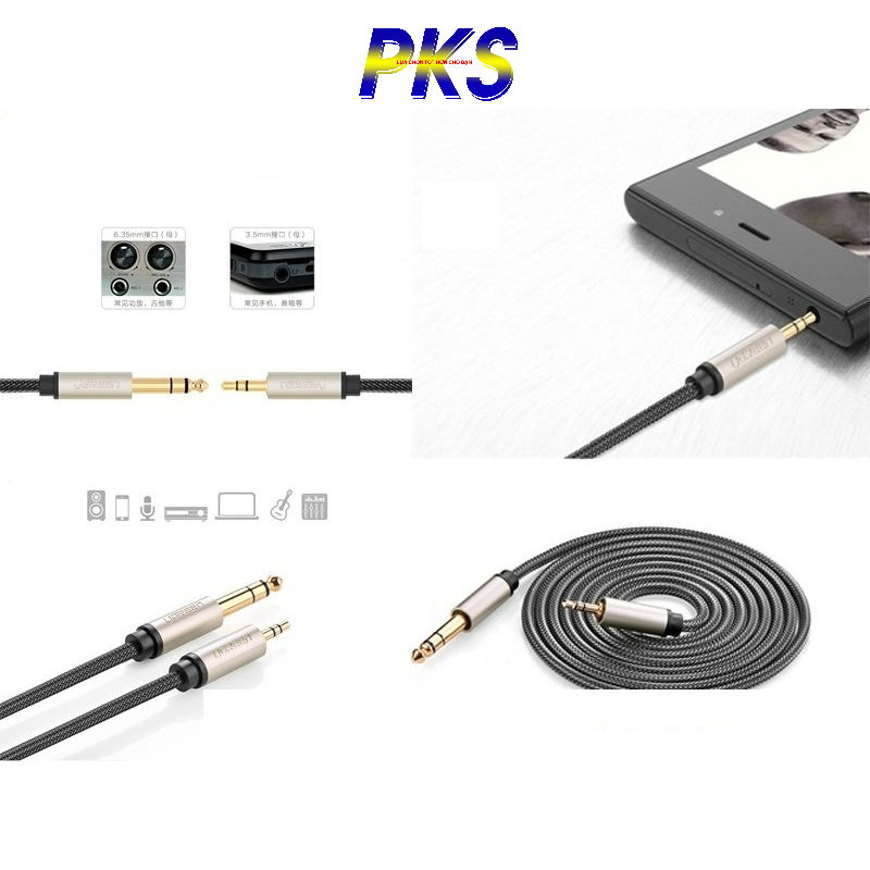 Cáp Audio 3.5mm to 6.5mm dài 2M Ugreen 10628