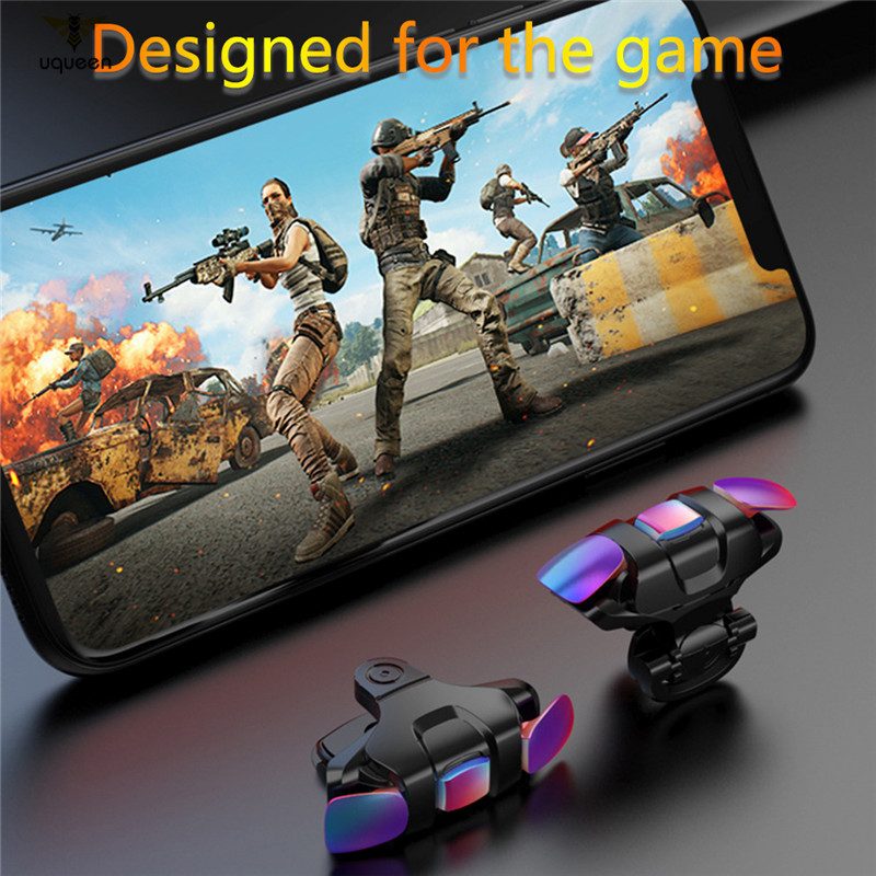 UQ Mobile Game Controller Two Way Edition Gaming Trigger Controller Gamepad Button Handle for PUBG iOS Android