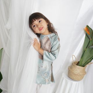 Áo dài gấm ngọc cho bé