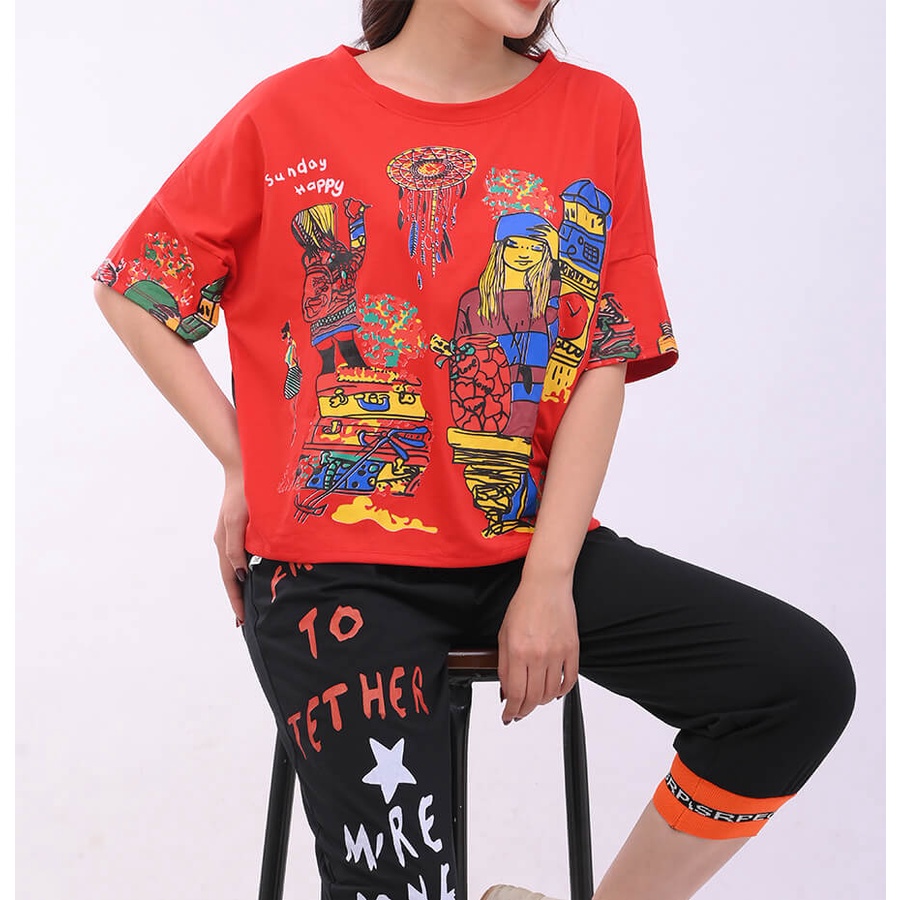 Đồ bộ mặc nhà đẹp dễ thương bộ thun nữ chất cotton thể thao cá tính độc lạ có big size