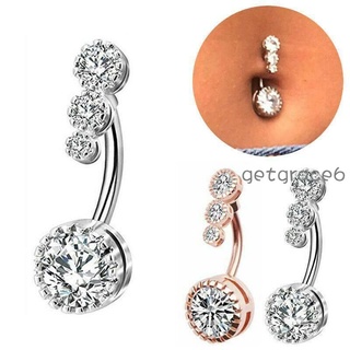 🚣🏂Khuyên Xỏ Rốn Đính Đá Zircon Tròn Phong Cách Âu Mỹ Mới
