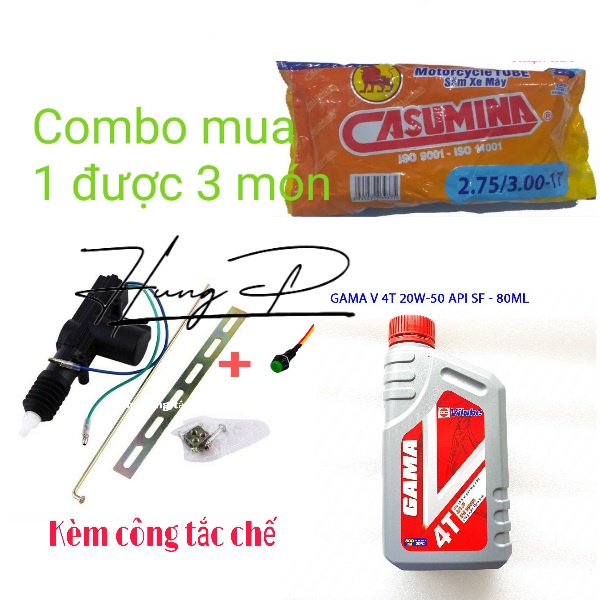 Combo 4 món cóc mở yên xe máy,chuột cửa,dầu xe máy và săm casumina