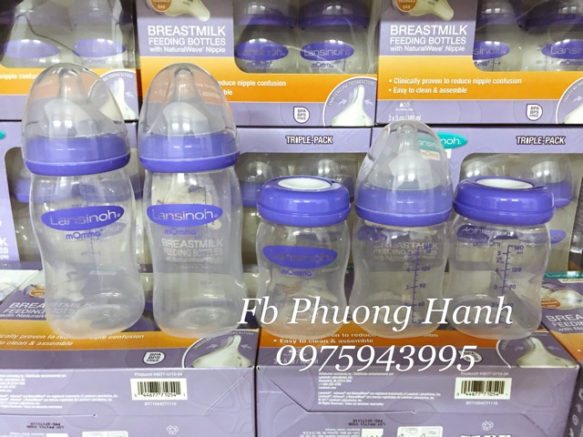 Bình sữa Lansinoh Momma 160ml/240ml