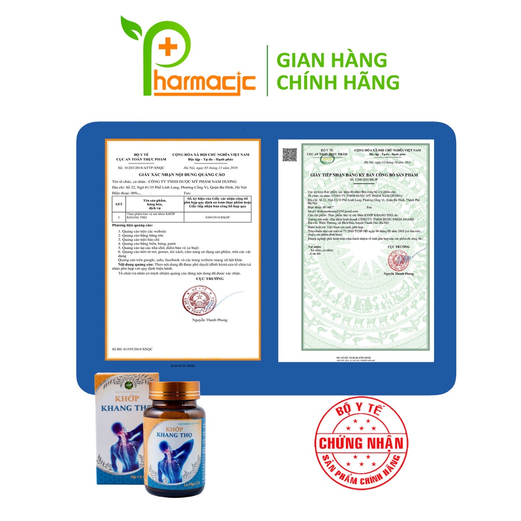 Khớp KHANG THỌ 200 Viên - Hỗ Trợ Tình Trạng Đau Xương Khớp