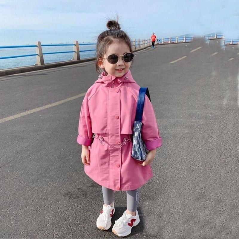 Áo khoác IQ ANGEL dáng lửng chống gió phong cách Hàn Quốc thời trang xuân thu cho bé gái