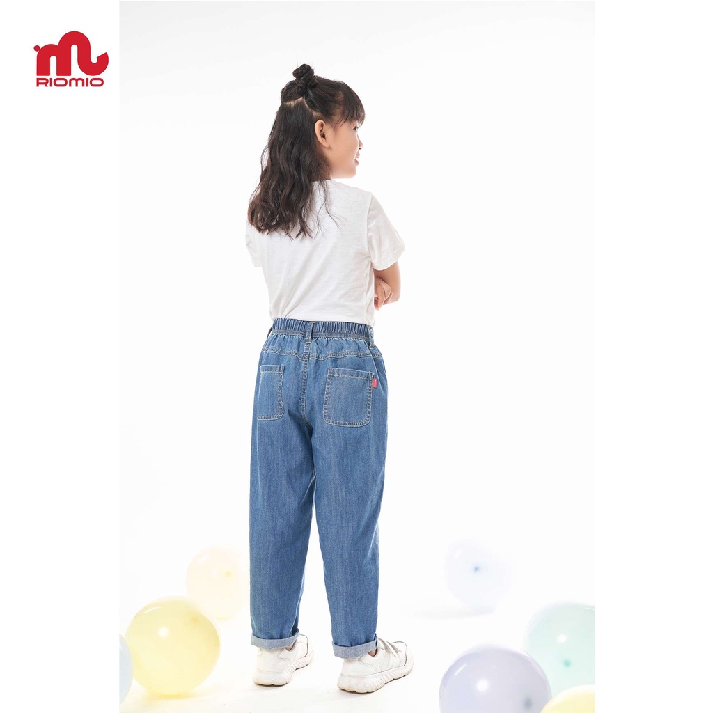 Quần jean cho bé gái 5-12 tuổi (20-50kg) ống suông RIOMIO đồng phục đi học đi chơi 100% cotton USA cao cấp - RO236