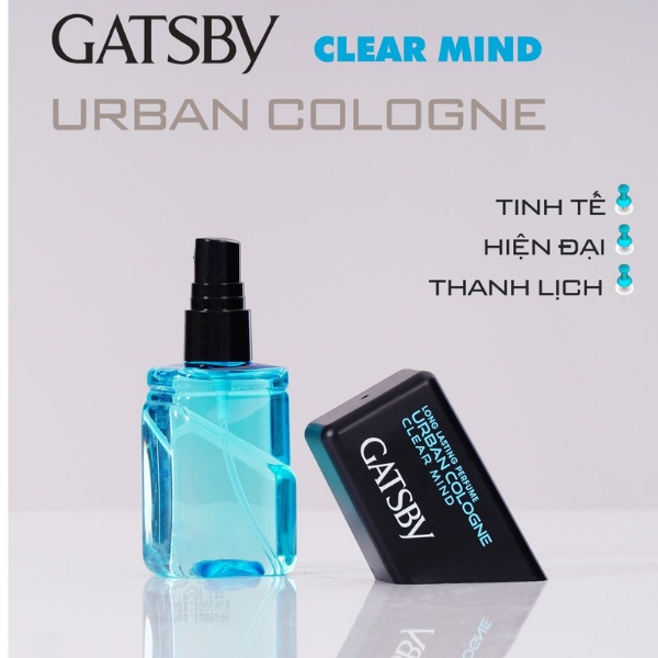 Nước hoa nam chính hãng khô mini thơm lâu Gatsby Urban Cologne Secret Style 60ML hương gỗ bỏ túi lưu hương lâu