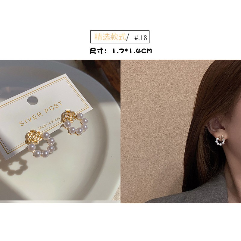 Bông Tai Mạ Bạc 925 Hình Quạt Dongdaemun Nhật Bản Hàn Quốc / Nhật Bản Đính Ngọc Trai Dáng Dài Phong Cách Retro Thời Gian Sản Xuất Bán Sỉ Cho Cặp Đôi