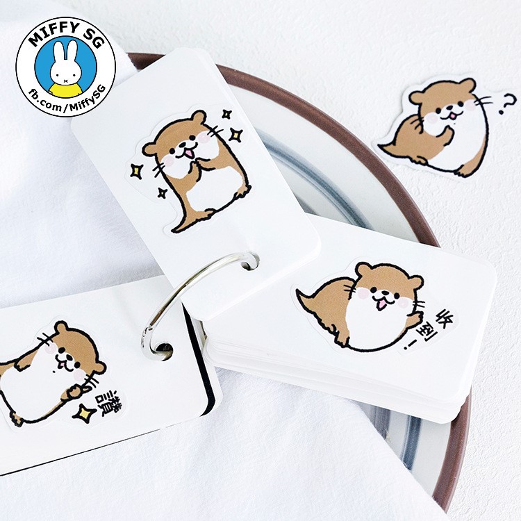 Hộp 45 sticker hoạt hình trang trí planner/bulletjournal RÁI CÁ MOE MOE