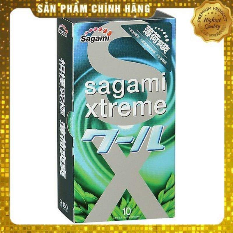 Bao cao su Sagami Spearmint bạc hà siêu mỏng nhật bản - Hộp 10 cái - NinaGen - Cam kết che tên, kin đáo