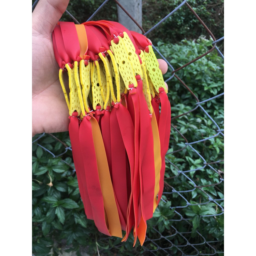 5 BỘ DÂY NÁ CAO SU 2 LỚP VÀNG ĐỎ DẦY 0.75MM