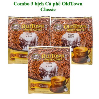 Date 2024 Combo 3 bịch cà phê trắng oldtown white coffee