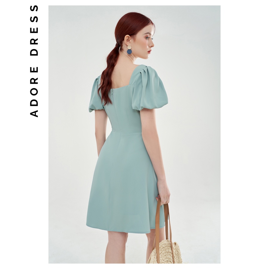 Đầm lụa xanh mint basic nơ ngực 2VA1018 ADORE DRESS