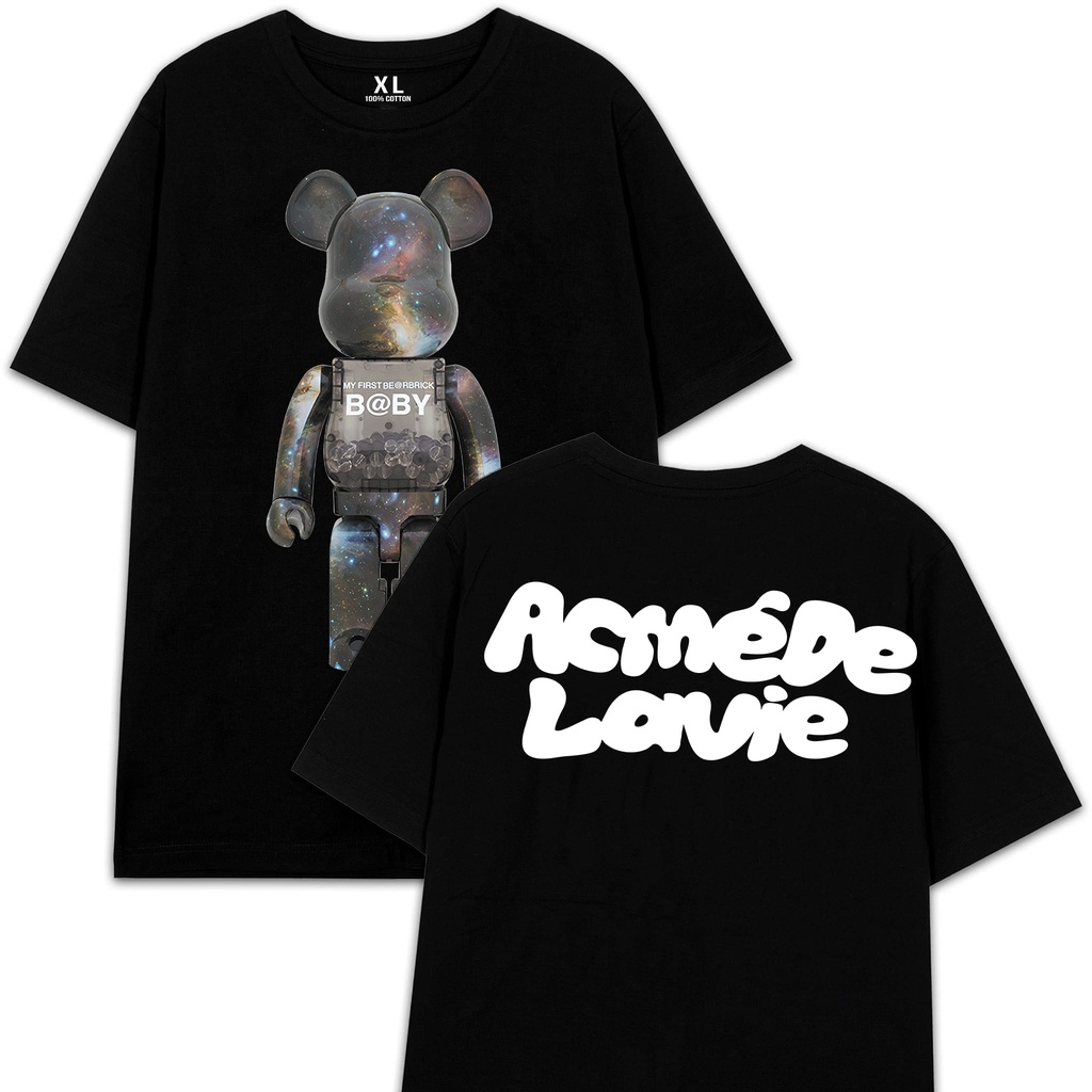 Áo thun ADLV Bearbrick nhiều mẫu thun Cotton co giãn 2chiều Unisex 7-12 Áo Đen