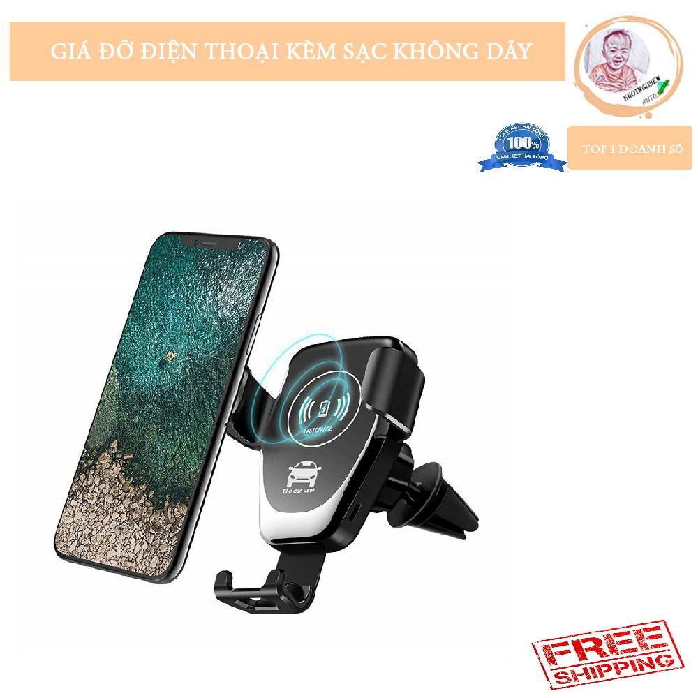 Giá đỡ điện thoại kèm sạc không dây trên ô tô✴️FREESHIP✴️Loại cao cấp