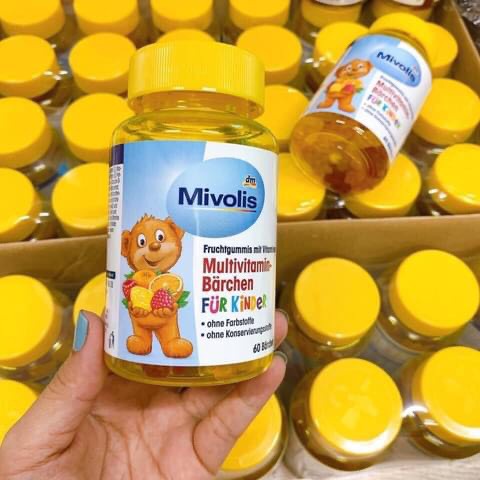 Kẹo Gấu Mivolis Multivitamin Barchen bổ sung vitamin tổng hợp vị trái cây 60 Viên của Đức