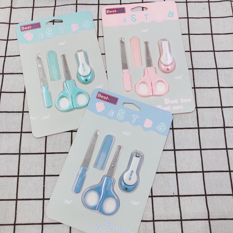 Bộ vỉ bấm móng Best BB gồm 3 chi tiết kéo cắt móng,kìm bấm móng, dũa móng cho bé