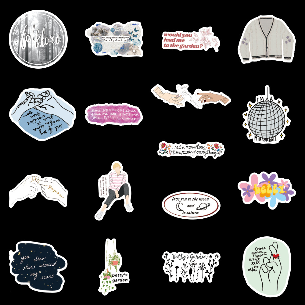 50Pcs/Set ❉ Taylor Swift：Folklore Series 01 Stickers ❉ DIY Fashion Mixed Waterproof Doodle Decals Stickers