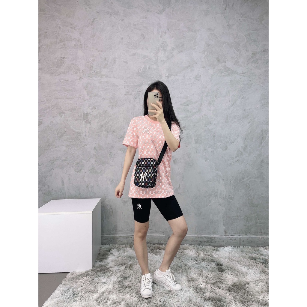 Túi đeo chéo B210 MLB MONOGRAM RAINBOW - đen in 7 màu [ HONGPHUC ]