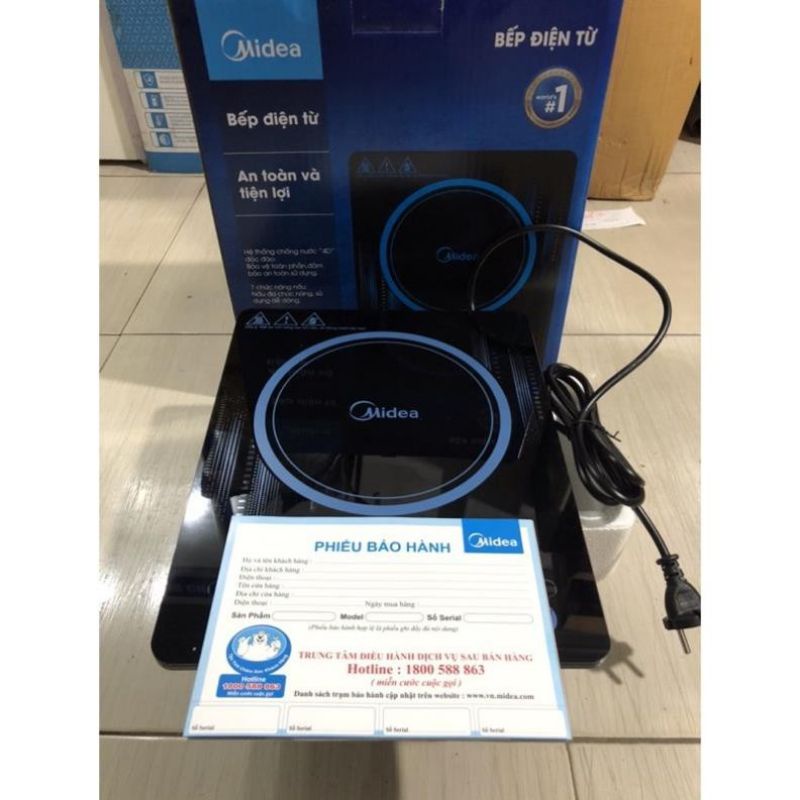 Bếp Điện Từ Cảm Ứng Cao Cấp Midea MI-T2117DE + Tặng Nồi Inox