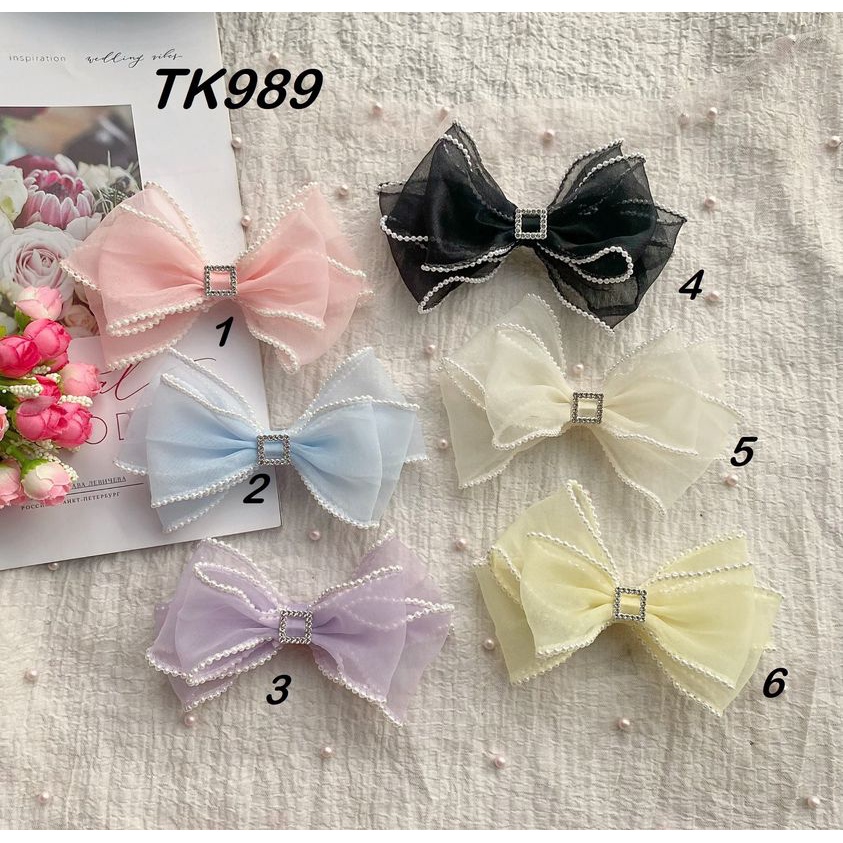 { TK989 } KẸP TÓC NƠ VOAN - HÀNG THIẾT KẾ