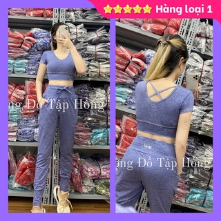 ✅ Ảnh Thật 100% - Mặc Là Mê ✅Bộ tập GYM nữ đa năng - Yoga nữ - Set tập dài dáng jogger cộc tay lưng dây