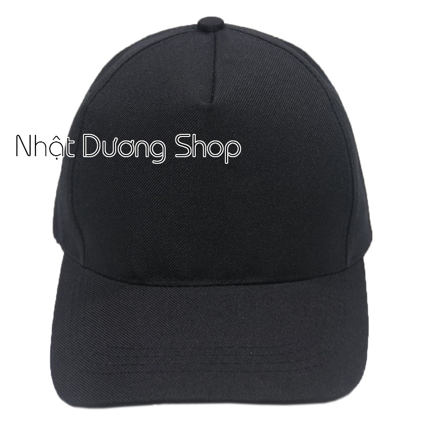 Nón kết không thêu 5 múi - Đen thích hợp cho cả nam và nữ, chất liệu vải Cotton thoáng mát