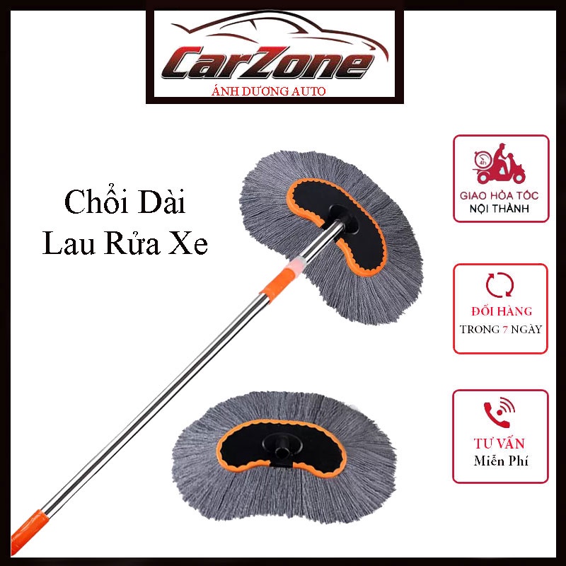 Cây Lau Rửa Xe Ô Tô Cán Dài - Có Thể Kéo Dài, Sợi Lau Mềm Chổi Dài VERSION 4