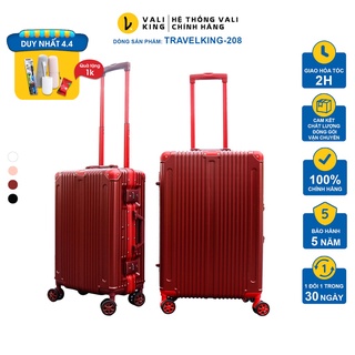 Vali du lịch khung nhôm cao cấp TRAVELKING-208 kích thước 20, 24 inch chính hãng Hùng Phát - Bảo hành 5 năm