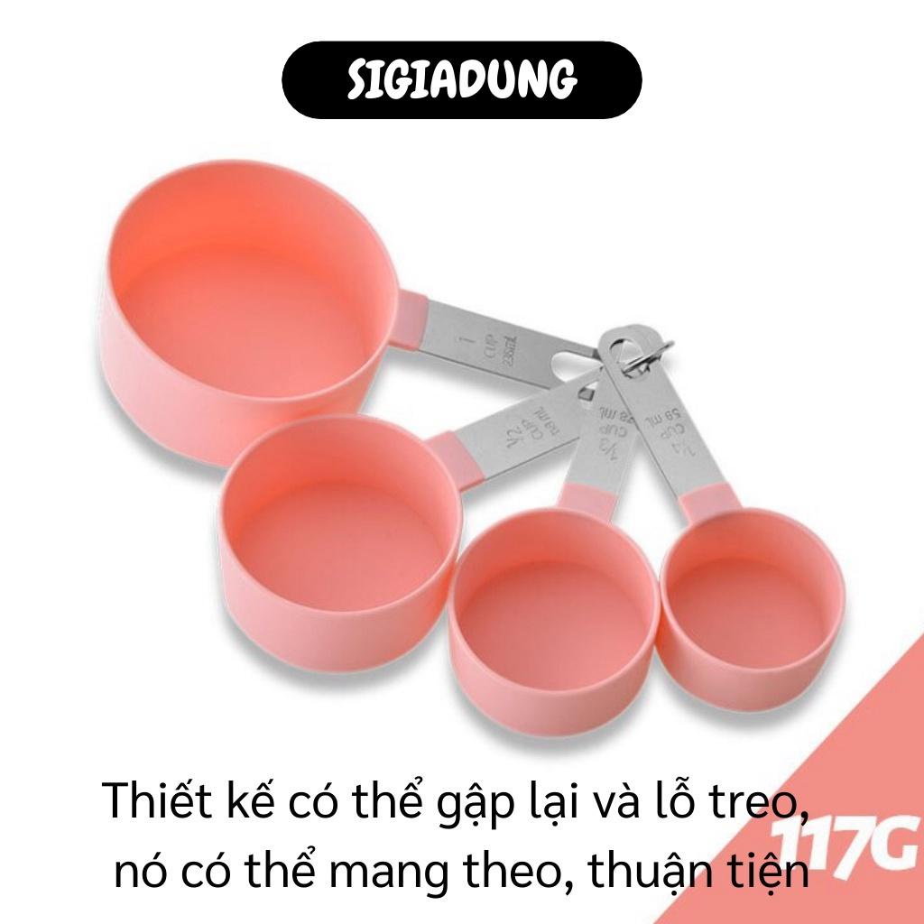 [SGD] Muỗng Đo Lường - Cốc/ Thìa Đong Định Lượng Làm Bánh Đủ 4 Kích Cỡ Có Móc Treo 9738