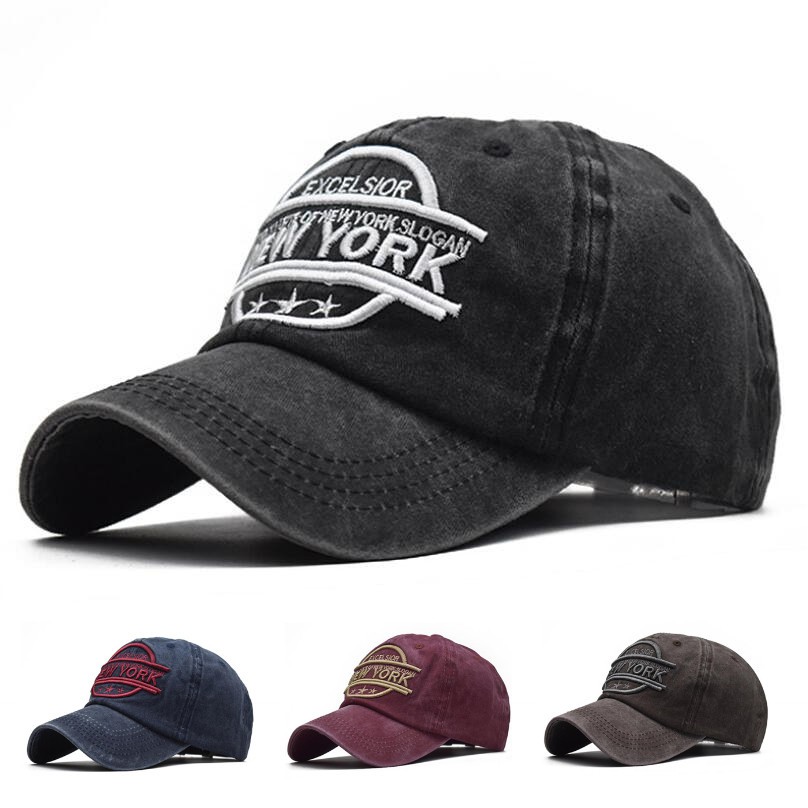 Vintage New York Embroidery Cotton Baseball Cap For Women Men Fashion Casual Outdoor Sunscreen Hat