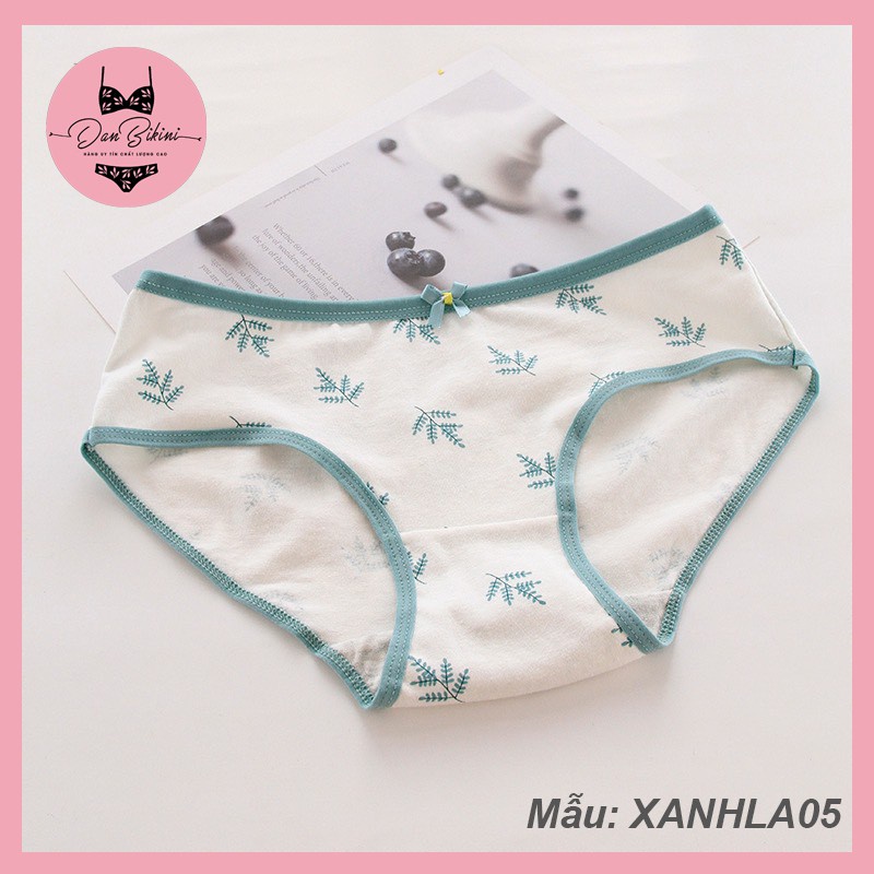 Quần Lót Nữ Cotton kháng khuẩn thoáng mát tông xanh lá dễ thương mã 1311