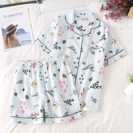 Đồ Ngủ Nữ Pyjama Mặc Nhà Tay Ngắn Quần Ngắn Chất Liệu Lụa Mango Thoáng Mát Họa Tiết Dễ Thương