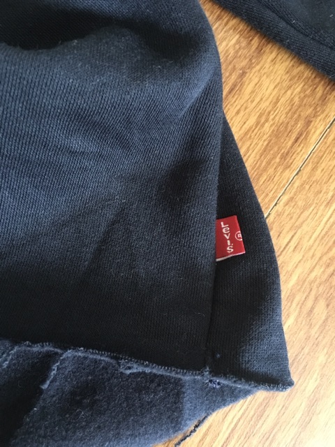 Áo hoodie cut raw crop top xuất dư 1 màu xanh đen | BigBuy360 - bigbuy360.vn